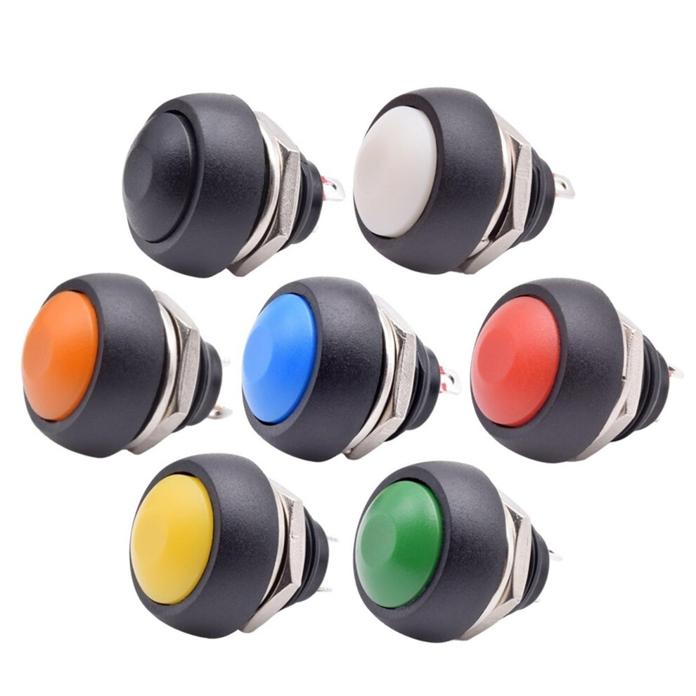 10Pcs Pbs33b Momentary Push Button Switch 2 Pin Round Head Self Reset On Off Control Green 9347817721577