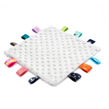 Baby-Beruhigungsdecke, Baby-Schmusedecke mit sensorischen Etiketten, Babydecke für Zuhause, Babydecke mit kleinen Partikeln, Kann