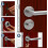 Contemporary Door Handle with Security Lock, Easy Installation Interior Door Handle Set with Concealed Fixings, Durable Adjustable Latch 3