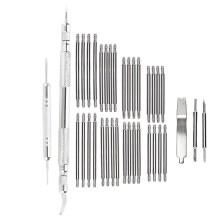 Kit de pinos para pulseira de relógio, substituição de pinos de mola com 37 peças de pinos de liga metálica de vários tamanhos, ferramenta para