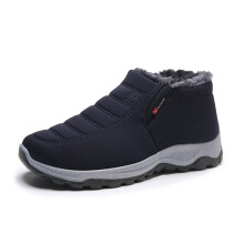Botines de invierno para hombre y mujer, impermeables, cálidos, con forro de piel, fáciles de poner, cómodos para caminar al aire libre, con suela