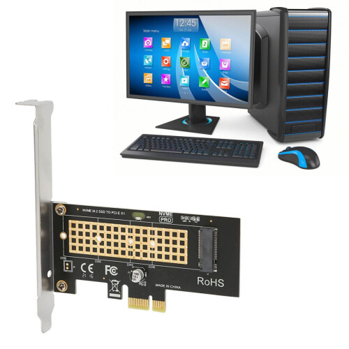 Αποδοτική λύση εγκατάστασης SSD M.2NVMe, εφέ ψύξης για υποδοχές Pcie X4X8X16, υποστήριξη 1