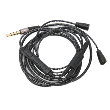 Cable de extensión para auriculares con conductor plateado, diseño de reducción de ruido, ganchos para las orejas preformados, cable suave de