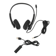Clear Calls USB Headset, Lightweight Fit for All Day Comfort, Crisp Audio with Real-time Audio Calibration, Noise Cancelling Microphone for