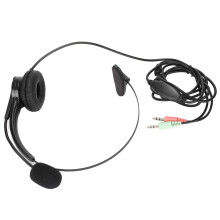 Mono Headset with Professional Volume Control, Adjustable Headband for Comfortable Fit, 3.5Mm Noise Cancelling Headphone with Clear Communication,