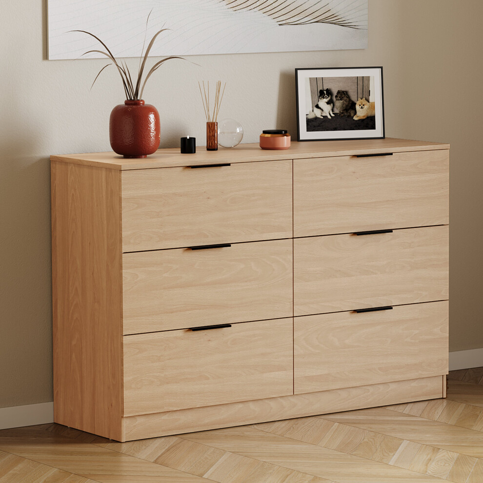 Vida Designs (Pine) Trega 6 Drawer Chest Of Drawers Wooden Storage