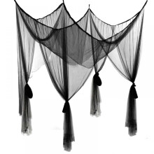 Elegant Mosquito Net Set, Screen Netting Canopy Curtains, Flowing 4-Opening Design with Ceiling Suspension Kit, Portable Storage Pouch for Travel,