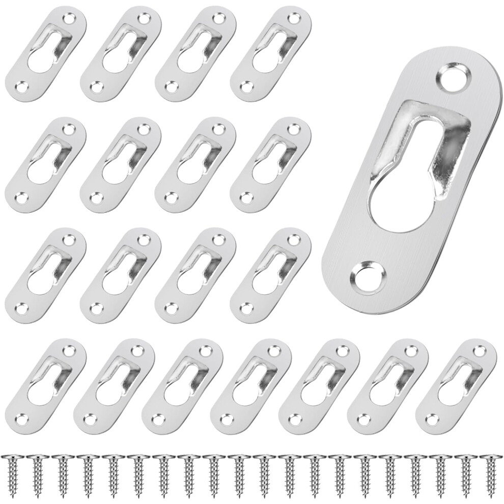 Easy To Install Keyhole Hanger For Picture Frame, Durable Wall Hanging Fasteners Metal Keyhole Hangers With Mounting Screws, Heavy Duty Flush Wall 9009791718379