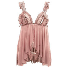 Lingerie sexy da donna, pigiami in pizzo, camicie da notte sexy, camicie da notte con bretelle e schiena scoperta, babydoll giocosi con apertura,