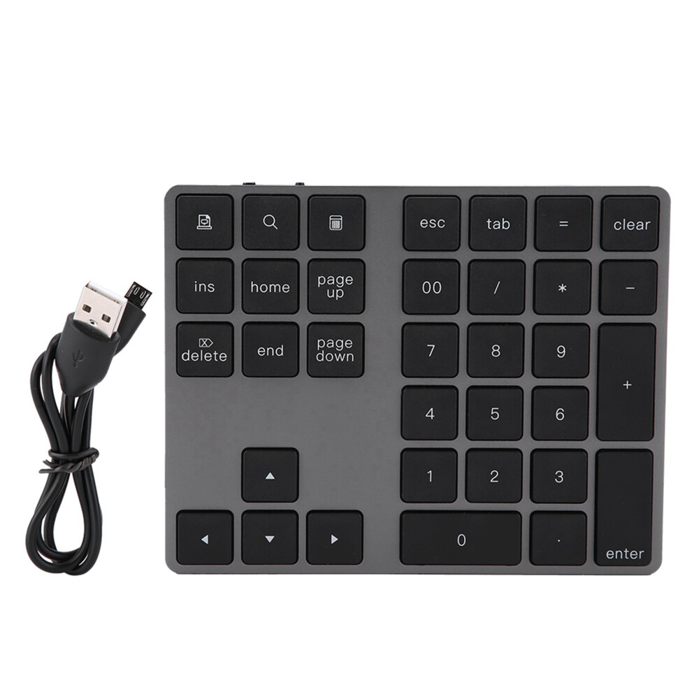 Bluetooth Extended Numeric Keypad Slim Aluminum Rechargeable Wireless Numberpad With Usb-C Rechargeable Low Profile Quiet Scissor Switch Keys 9448196714775