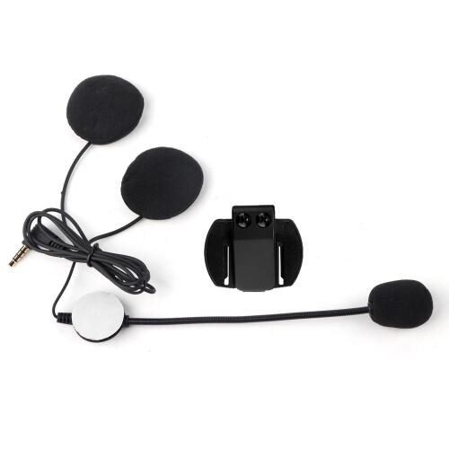 Fone de ouvido para capacete de motocicleta com microfone boom, design com clipe removível, compatível com intercomunicadores Bluetooth V6 e V4.
