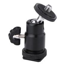 Hot Shoe-adapter voor camera-accessoires, universele 1/4 inch schroefbevestiging, draaibare mini-balhoofd, stevige aluminiumlegering, lichtgewicht,