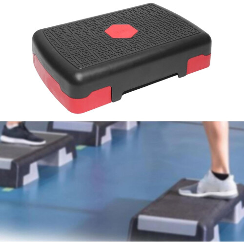 Adjustable Step Platform for Aerobic Workouts with Riser Height Adjustable Non Slip Surface Lightweight 2