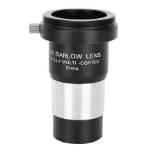 Barlowlens met hoge vergroting voor telescopen, 2x Barlowlens met chromatisch gecorrigeerd, meerlaags gecoat breedband groen optisch glas.