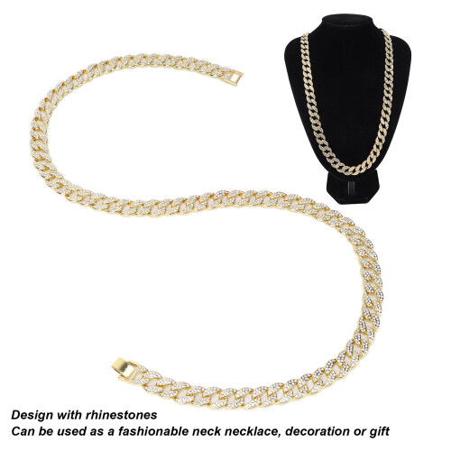 Αλυσίδα κουβανέζικης αλυσίδας Iced Out Άνδρες Γυναικεία Υψηλής ποιότητας κράμα Bling 2