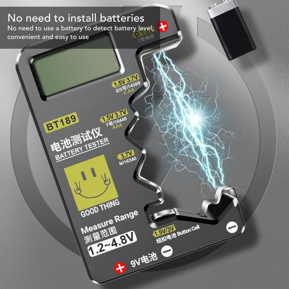 Digitaler Batterietester, großer LCD-Bildschirm,