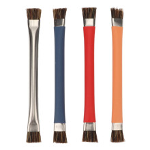 Antistatic brush doubleheaded electronics cleaning set for chips, camera, motherboard, blue, red, silver, orange