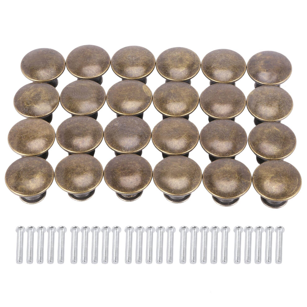 25Pcs Vintage Door Drawer Knobs 30Mm Antique Kitchen Cabinet Cupboard Handles, For Dresser And Cabinet, Old Bronze 6033665588228