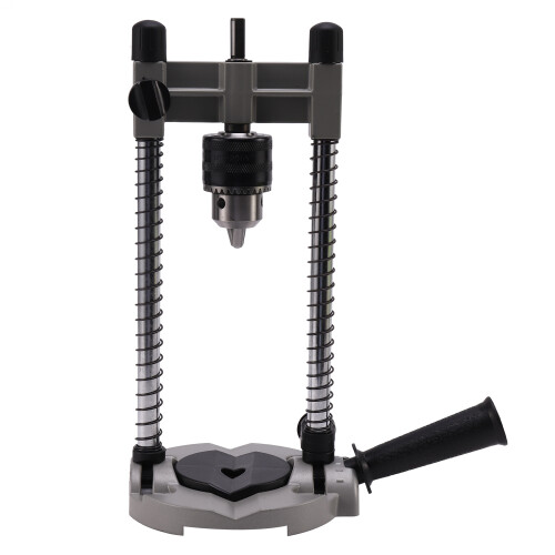 1 Pcs Multifunctional Drill Stand Adjustable 45-90 Angle Drill Guide Attachment, with Chuck Drill Holder Stand, for Electric Drill