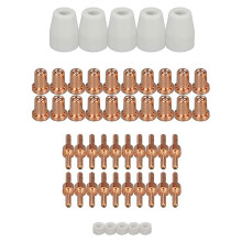 50Pcs Plasma Cutter Consumables Torch Tip Electrode Nozzles Kit For PT-31 JG-40 WSD-LG40 Fit CUT 50D 50 40 Plasma Cutter