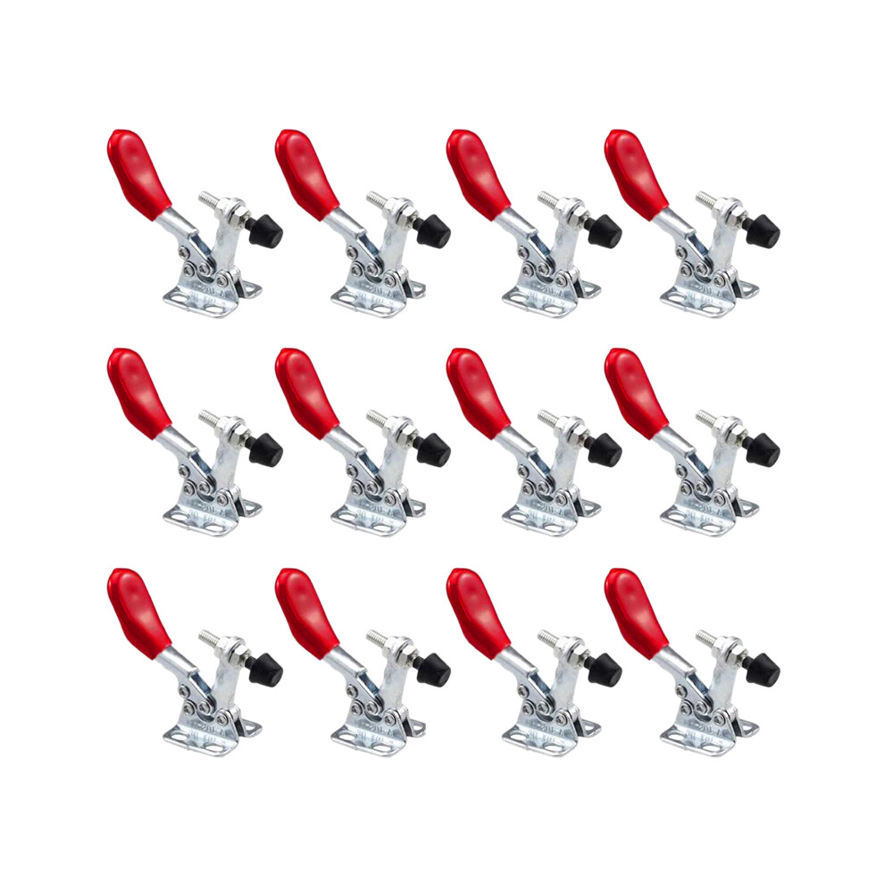 12 Pieces Hand Tool Adjustable Toggle Clamp 201A Antislip Red Horizontal Clamp 201-A Quick Release Heavy Duty Tool 6033556136415