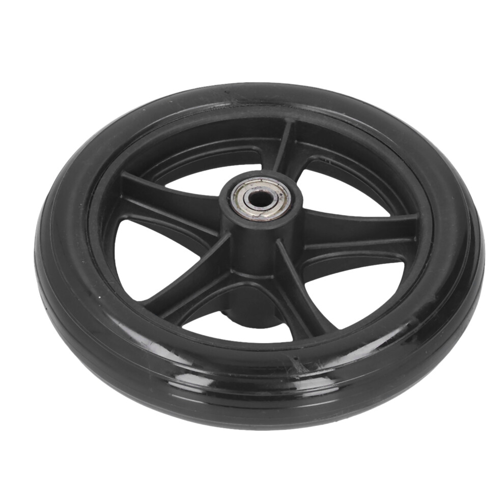 Black 16Cm Pu Wheelchair Wheel Replacement With Ball Bearing Walker Caster Part