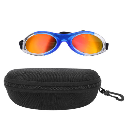 Secure Dog Goggles with Elastic Straps for Small Dogs Blue Red 1