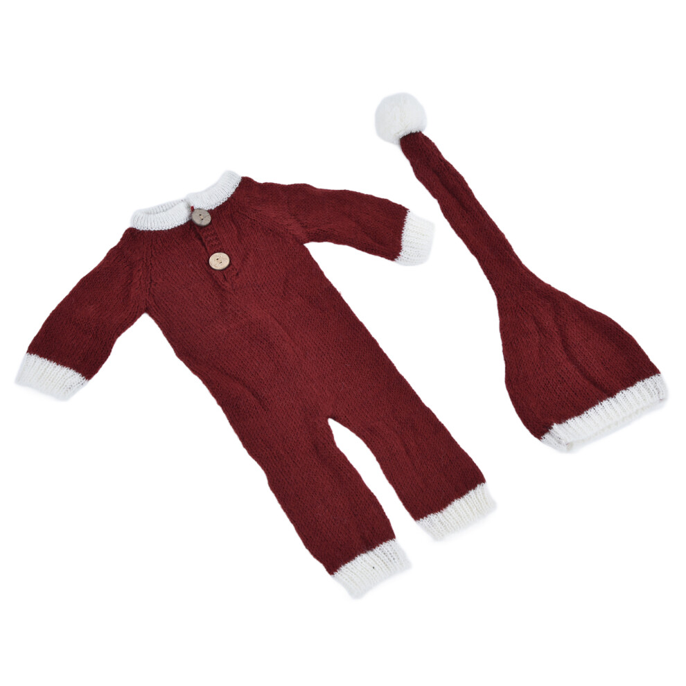 Breathable Baby Photography Props Set Mohair Jumpsuits & Hat for 0-2 Months
