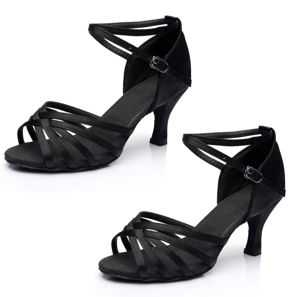 Women's Dance Shoes with Strappy Design, Latin Salsa Bachata Tango Practice Soft Suede Sole, Ballroom Dancing Shoes Anti-slip Suede Sole for Wedding