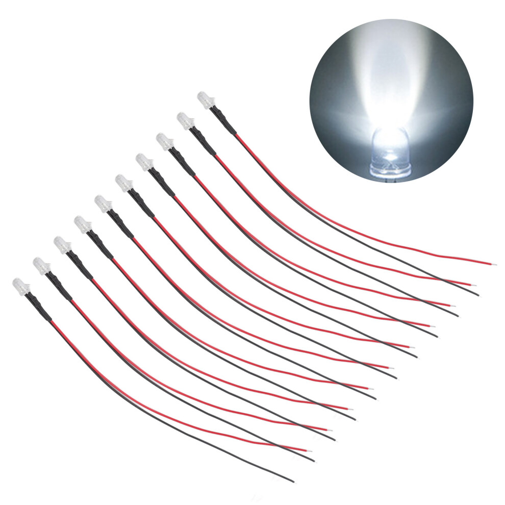 Prewired Led Lights Emitting Diodes, Built In Resistor 5Mm Round Dc 5-12V Pre Wired Small Led Lamps For Diy Science Projects Hobby Lighting 9358999841120
