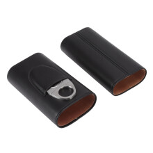Zigarrenetui aus Leder, Reisehumidor-Set mit Zedernholzbox und Zigarrenschneider, tragbarer Zigarrenhalter für Herren, kompaktes und handliches
