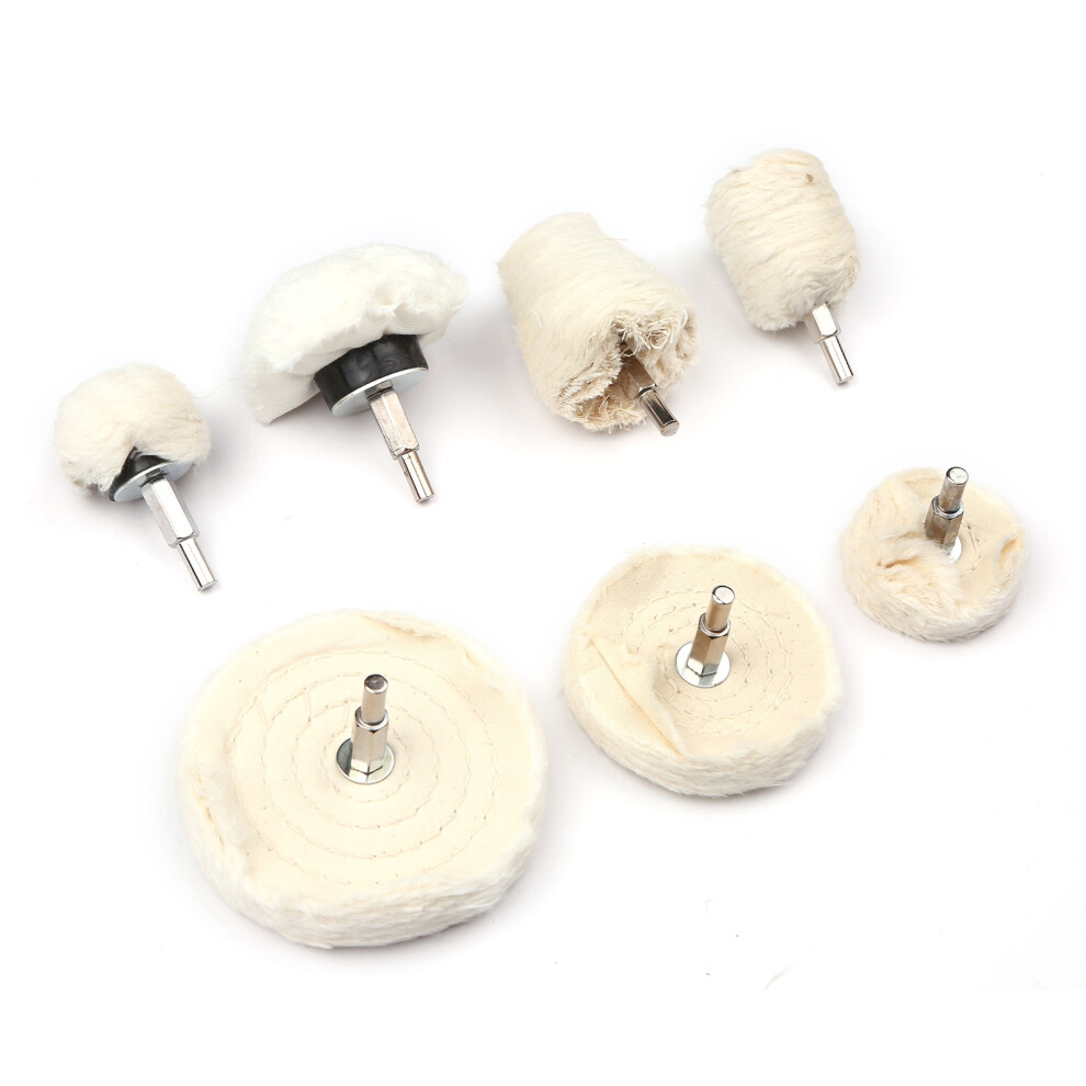 7Pcs 6.35Mm Shank Polishing Wheel Kit For Metal & Glass Buffing 9311376807959