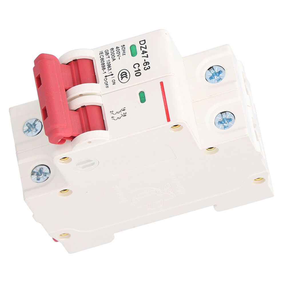 2P Miniature Circuit Breaker Dz47-63 10A, Ac 400V, Visual Window 6941376808170