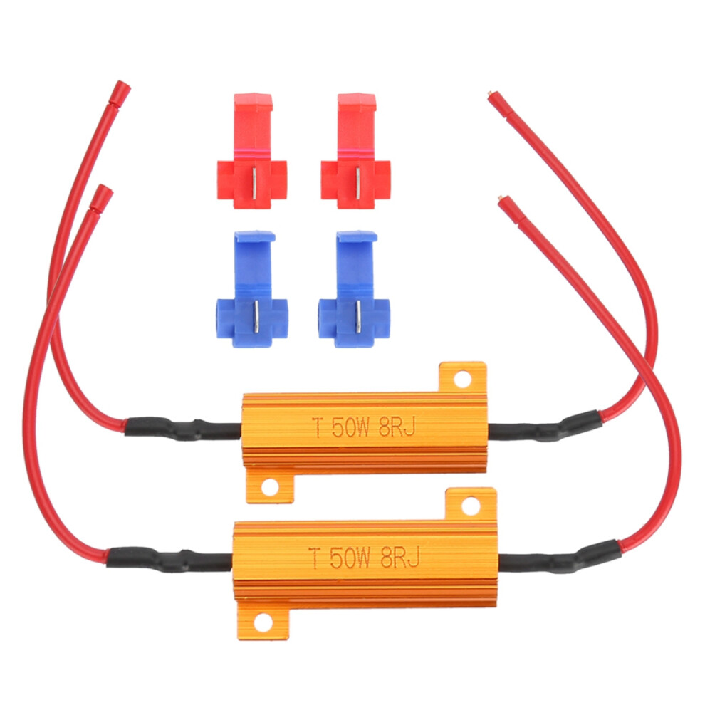 Led Load Resistor Fix Bulb Out Signal, Fix Obc Error Message 50W 8Ohm High Power Error Free Canceller Eliminates Flickering Capacitor Decoder Wire 9448196716229