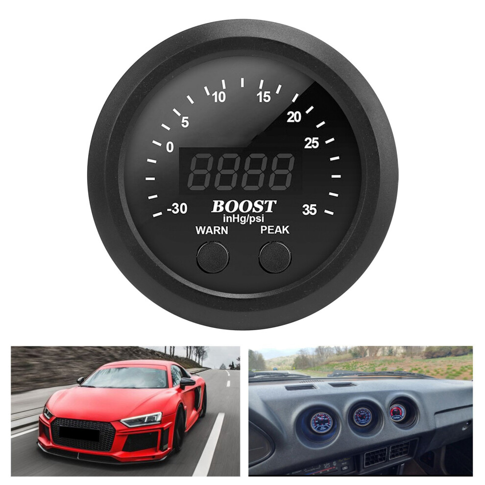 60Mm/2.4In Digital Turbo Boost Gauge Kit -30 To 35 Psi, Led Red 8271376808978