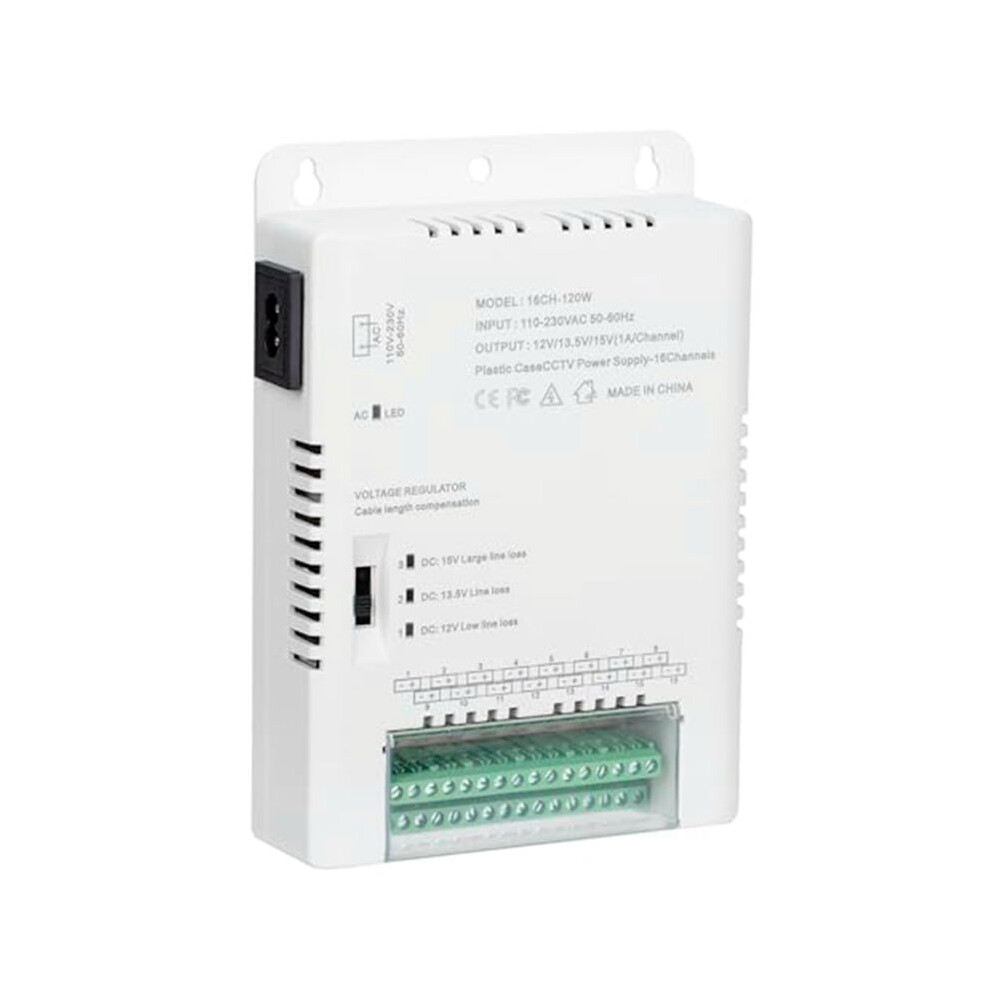 Cctv Camera Power Supply Distribution Power Supply 90V-264Vac Input To 12V-13.8-15Vdc Output 16 Channel, Hd16c120w 6031731970724