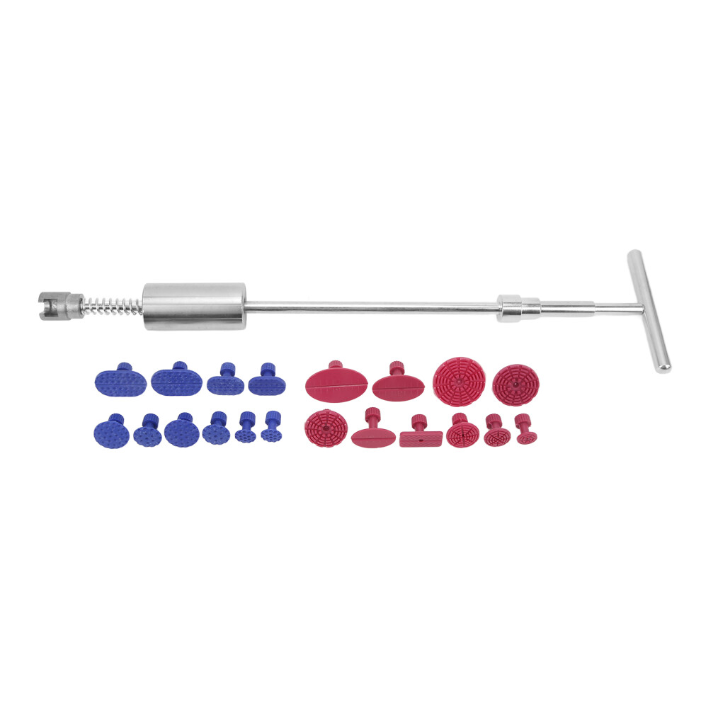 Slide Hammer Dent Puller Paintless Dent Repair Kit T Shaped Dent Removal Tool Durable Stainless Steel Glue Tabs Set For Car Door Dents And Hail Damage 9164030031494