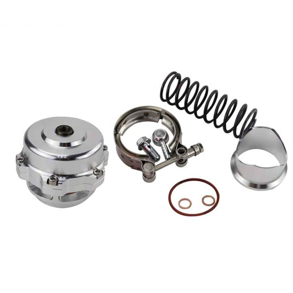 Universal 50Mm Vband Turbo Blow Off Valve Adjustable 35 Psi With Aluminum Flange Silver 9347817722857