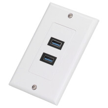 USB 3.0 Wändeinsatz 2-Port Daten- & Ladestation, ABS, 70x115mm