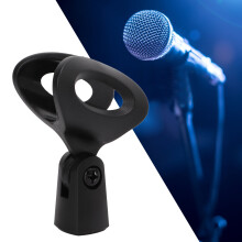 Black Plastic Microphone Holder Stand Clamp with 3/8in & 5/8in Threads