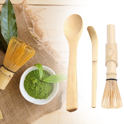 Σετ τσαγιού Matcha κατασκευασμένο από φυσικό μπαμπού, παραδοσιακό πινέλο Matcha για 2
