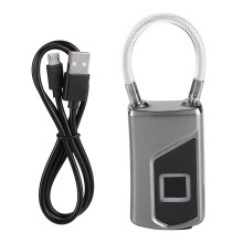 Biometrisches Schloss mit Fingerabdrucksensor, Schnellentriegelung, USB-Ladefunktion, Edelstahl-Schließlichtschranke, mehrere Fingerabdrücke,