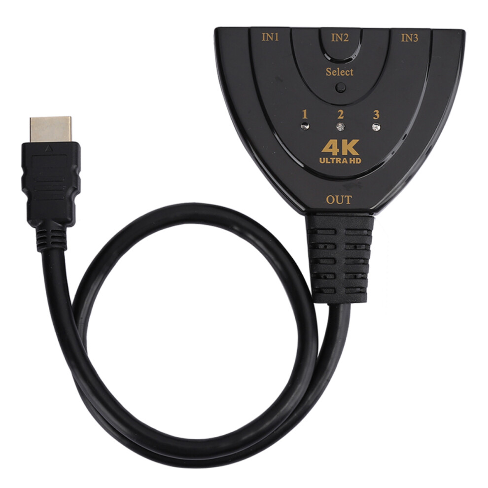 Hdmi Splitter Hub Hdmi Switch 4K, 3 Port Hdmi Switcher 3 In 1 Out With Pigtail Cable Supports Stable Transmission And Hdcp Compliant Features For 9175034138683