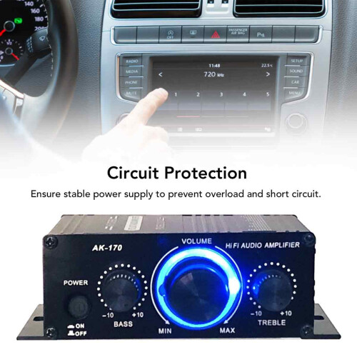 Ενισχυτής ήχου HiFi αυτοκινήτου/οικίας με Bluetooth 5.0, έλεγχο μπάσων χαμηλής 2