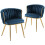 Homcom (Blue) HOMCOM Upholstered Kitchen Chairs Set of 2 with Woven Backrest 2