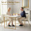Homcom (Cream) HOMCOM Upholstered Kitchen Chairs Set of 2 with Woven Backrest 4