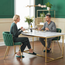 (Green) HOMCOM Upholstered Kitchen Chairs Set of 2 with Woven Backrest