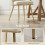 Homcom (Cream) HOMCOM Upholstered Kitchen Chairs Set of 2 with Woven Backrest 7
