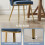 Homcom (Blue) HOMCOM Upholstered Kitchen Chairs Set of 2 with Woven Backrest 7