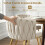 Homcom (Cream) HOMCOM Upholstered Kitchen Chairs Set of 2 with Woven Backrest 6